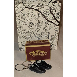 Unisex Black Sneaker Keychain Set with Box and Bag One Size